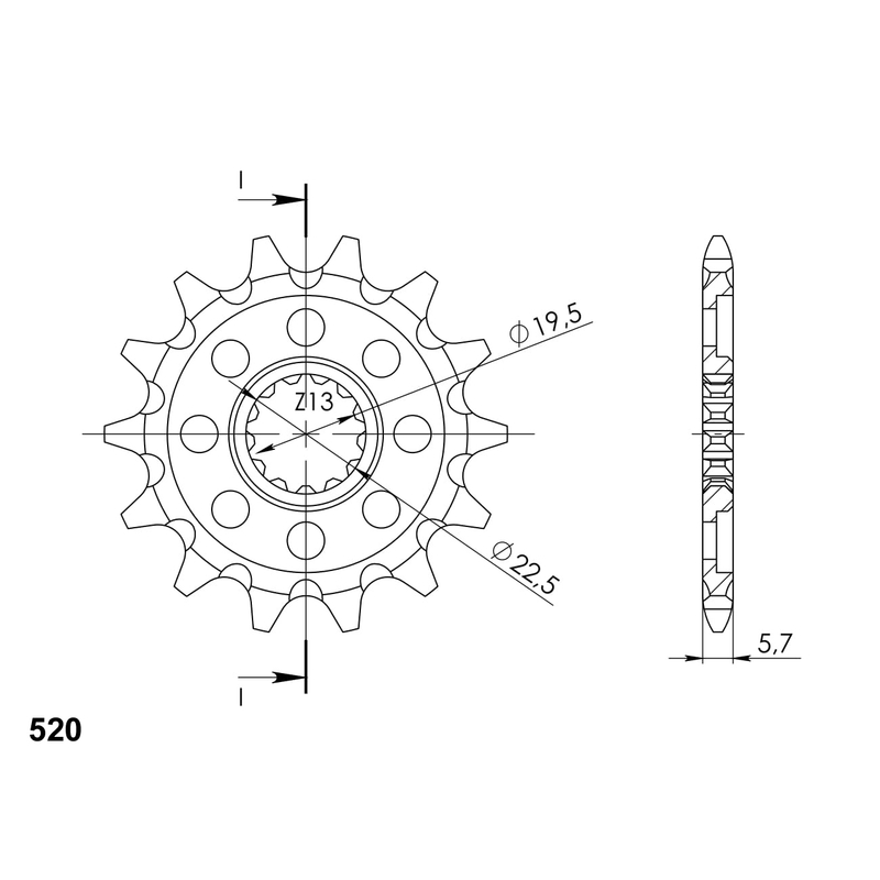 Ritzel SUPERSPROX 13T, 520