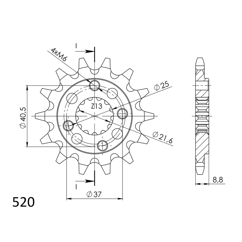 Ritzel SUPERSPROX 13T, 520
