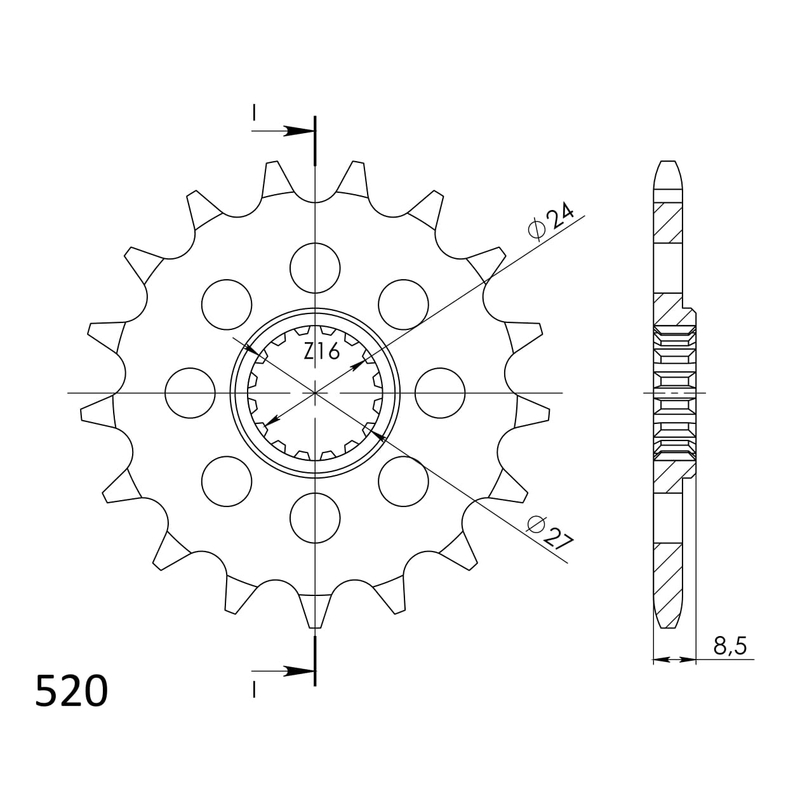 Ritzel SUPERSPROX 16T, 520