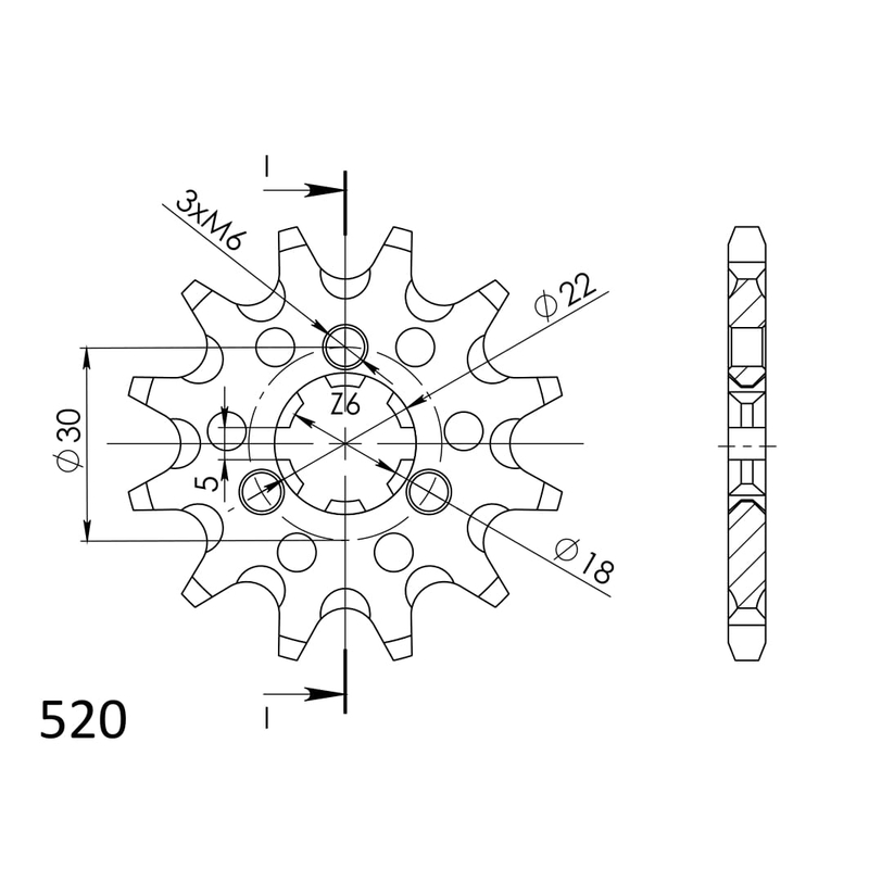 Ritzel SUPERSPROX 11T, 520