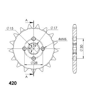 Ritzel SUPERSPROX CST-253:17 17T, 420