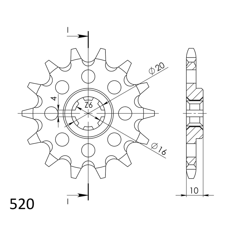 Ritzel SUPERSPROX 14T, 520