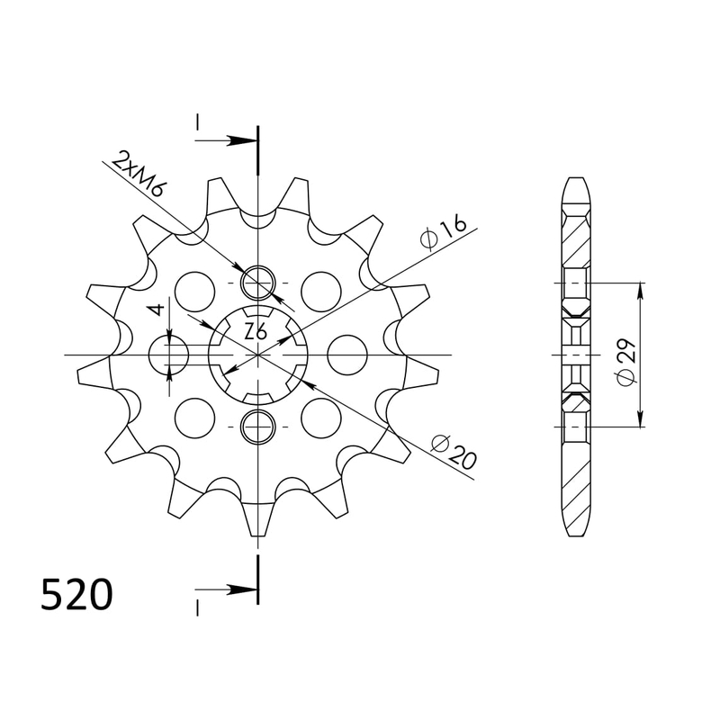 Ritzel SUPERSPROX 14T, 520