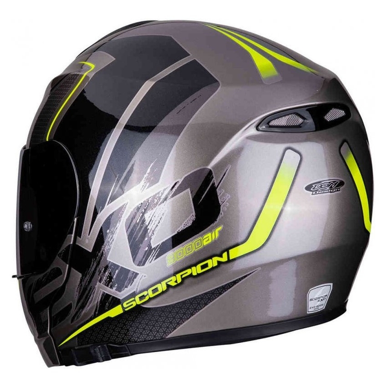 Scorpion EXO-3000 Air Creed titan-schwarz-fluo gelb tipping Helm Ausverkauf