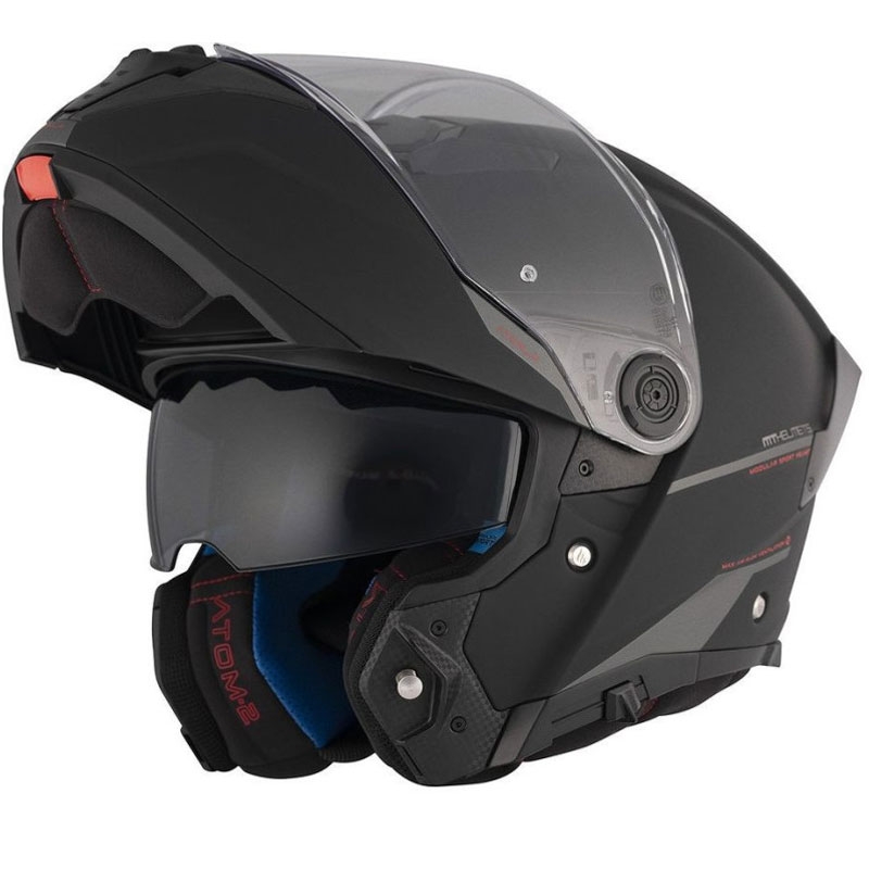 Motorrad-Klapphelm MT ATOM 2 SV SOLID A1 schwarz matt