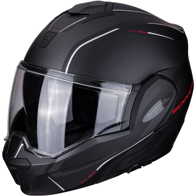 Scorpion EXO-TECH Time-Off Tipping Helm Schwarz-Rot