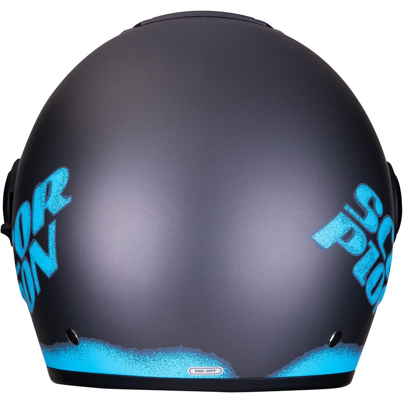 Offener Motorradhelm Scorpion EXO-CITY Blurr silber-blau