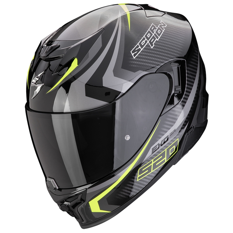 Scorpion EXO-520 EVO AIR TERRA Motorrad-Integralhelm Schwarz-Silber-Fluogelb Ausverkauf