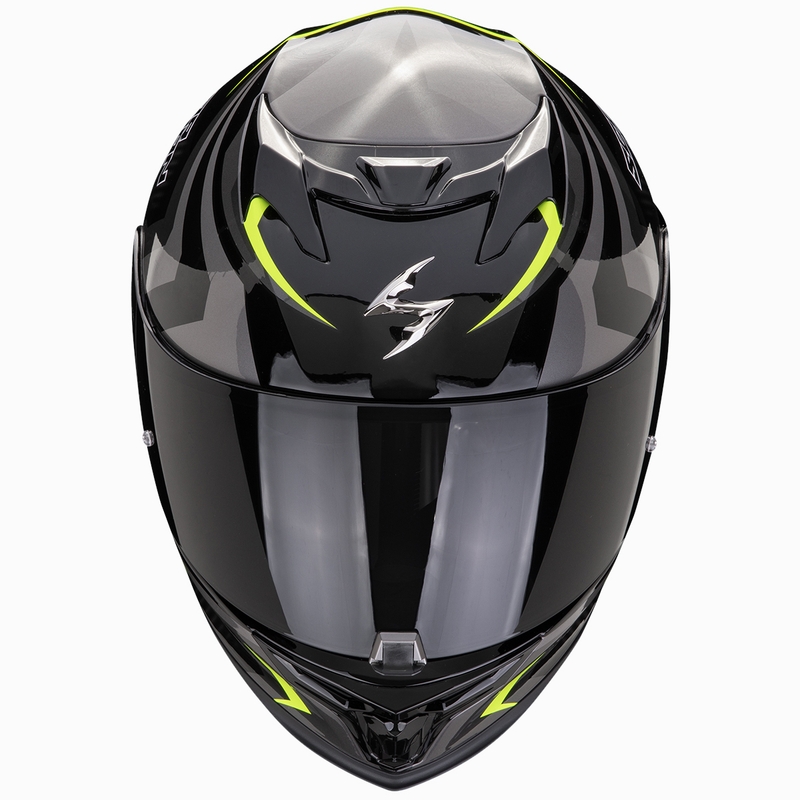 Scorpion EXO-520 EVO AIR TERRA Motorrad-Integralhelm Schwarz-Silber-Fluogelb Ausverkauf