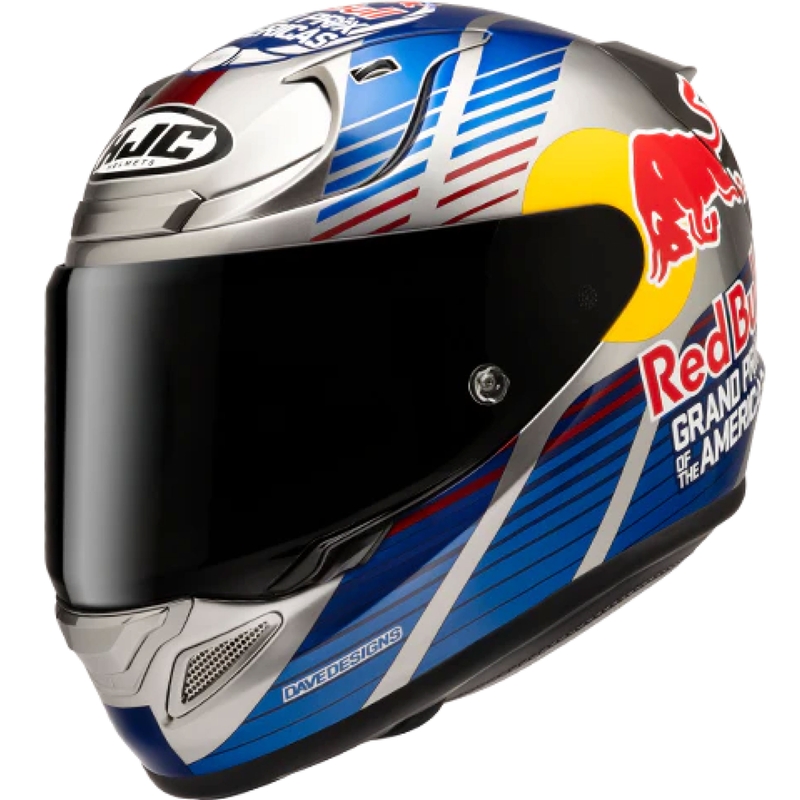 Integralhelm Motorrad HJC RPHA 12 Red Bull Austin GP II MC21 blau-grau