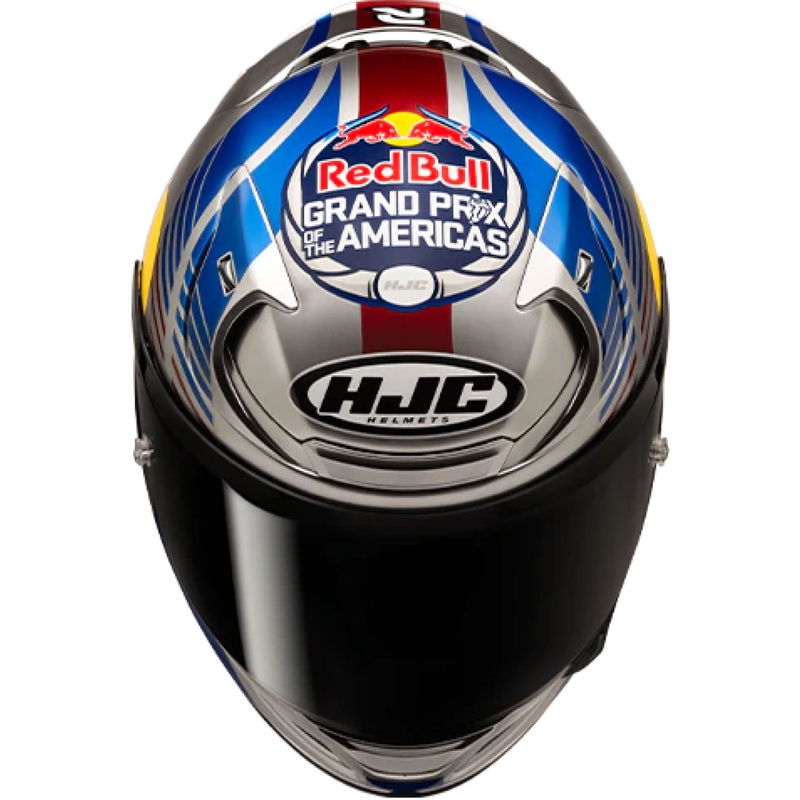 Integralhelm Motorrad HJC RPHA 12 Red Bull Austin GP II MC21 blau-grau