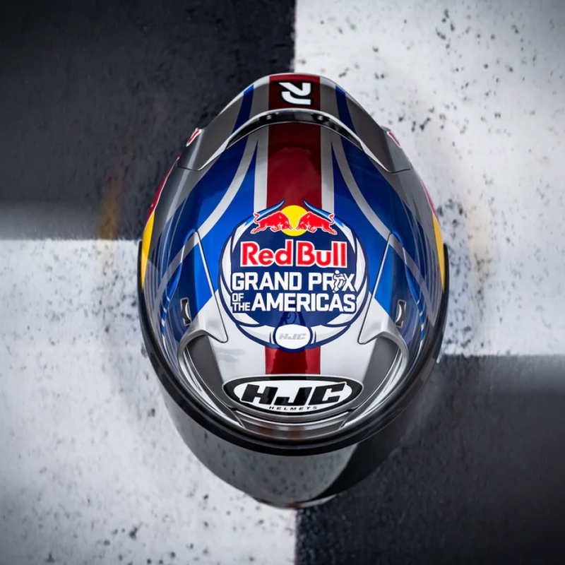 Integralhelm Motorrad HJC RPHA 12 Red Bull Austin GP II MC21 blau-grau