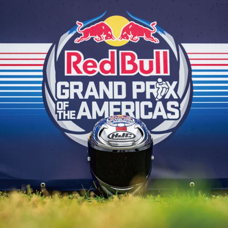 Integralhelm Motorrad HJC RPHA 12 Red Bull Austin GP II MC21 blau-grau