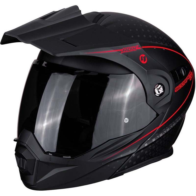 Klappbarer Endurohelm Scorpion ADX-1 Horizon schwarz-fluorrot