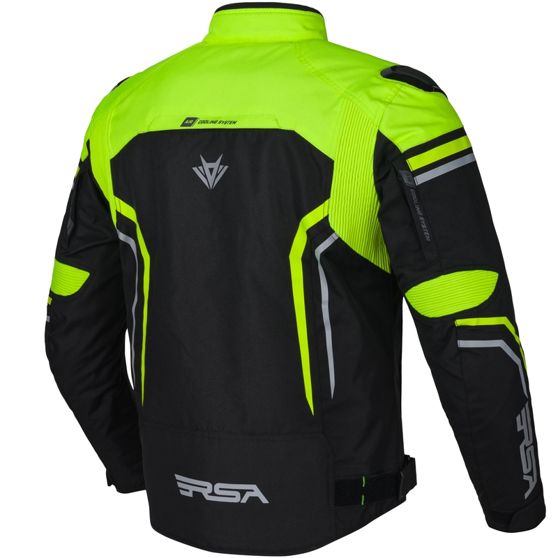 Motorradjacke RSA Compact 2 EVO schwarz-grau-fluoreszierend gelb