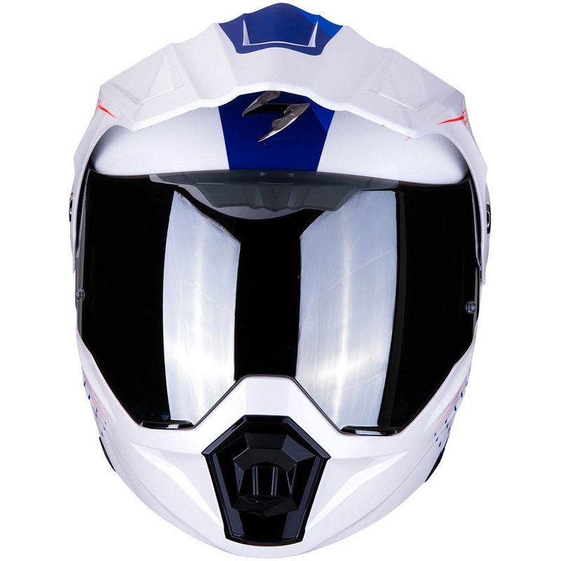 Klappbarer Endurohelm Scorpion ADX-1 Horizon weiß-rot-blau Ausverkauf