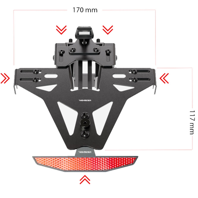 Kennzeichenhalter mit Beleuchtung Highsider Kennzeichenhalter Akron RS PRO KTM 690 SMC R schwarz