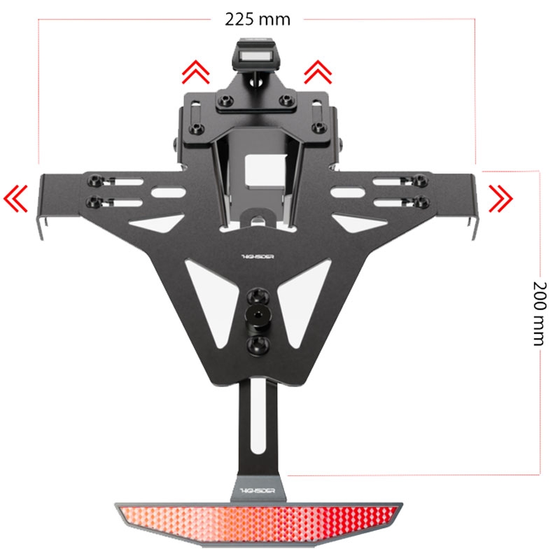 Kennzeichenhalter mit Beleuchtung Highsider Akron RS PRO Triumph SPEED TRIPLE 1050 schwarz