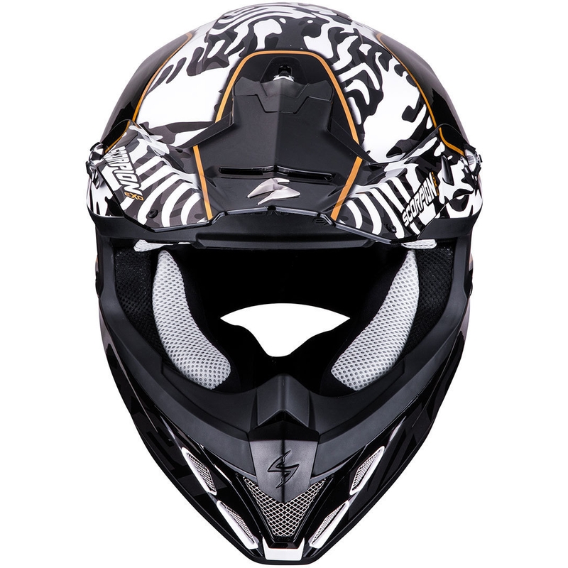 Motocross Helm Scorpion VX-21 Air Gnarly schwarz und weiß