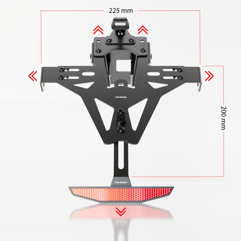 Kennzeichenhalter mit Beleuchtung Highsider Akron RS PRO Kawasaki ER-6 F,N schwarz