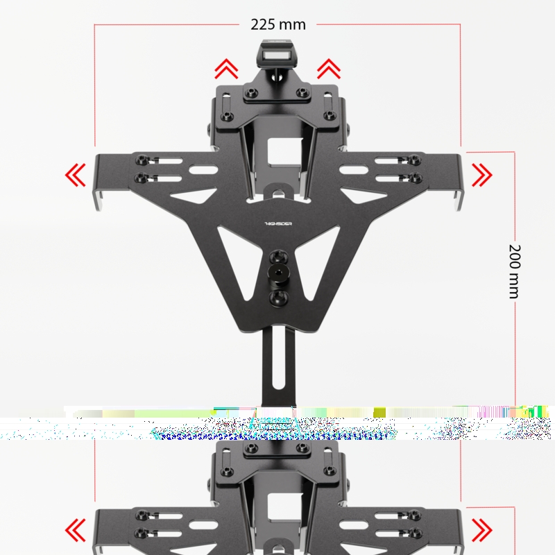 Kennzeichenhalter mit Beleuchtung Highsider Akron RS PRO Suzuki SV 650 (X) schwarz