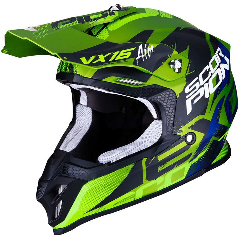 Motocross Helm Scorpion VX-16 Air Albion grün-schwarz