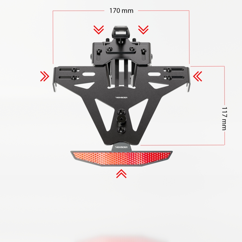 Kennzeichenhalter mit Beleuchtung Highsider Akron RS PRO Yamaha Tracer schwarz