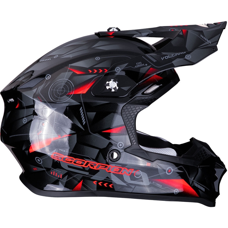 Motocross Helm Scorpion VX-16 Air Punch schwarz-silber-rot