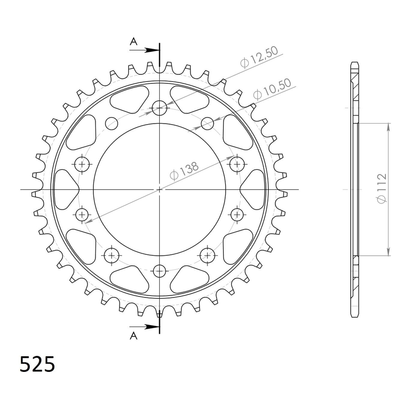 Ketten Rad SUPERSPROX schwarz 41T, 525