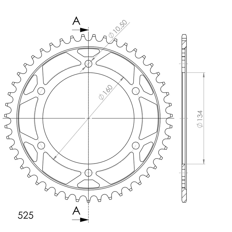 Ketten Rad SUPERSPROX schwarz 46T, 525