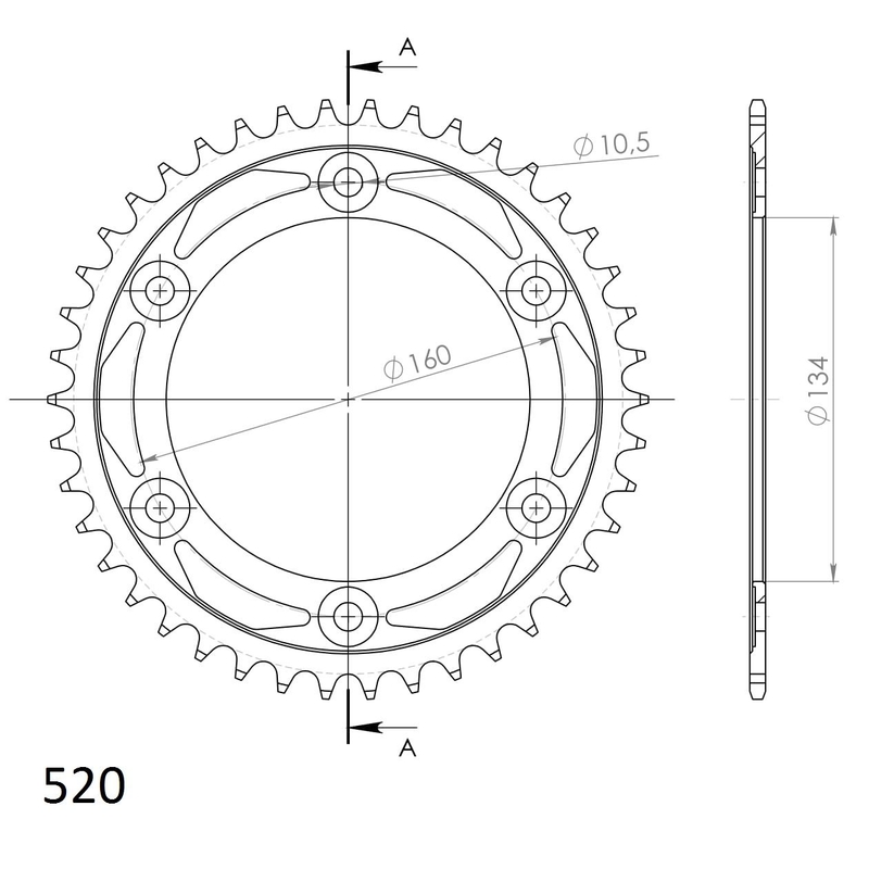 Ketten Rad SUPERSPROX schwarz 42T, 520