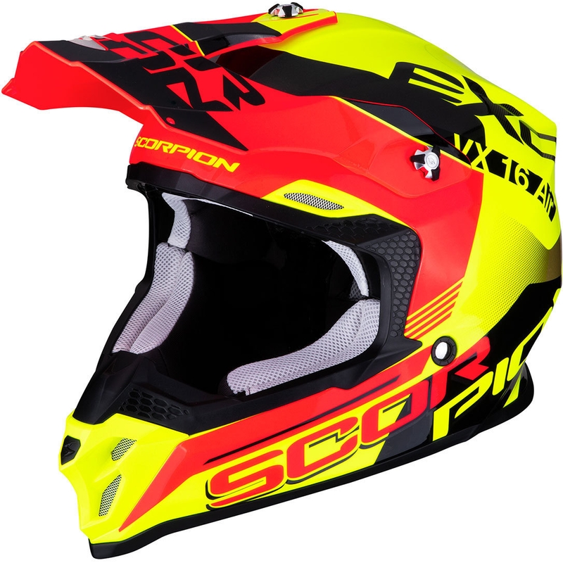 Motocross Helm Scorpion VX-16 Air Arhus gelb-rot Ausverkauf