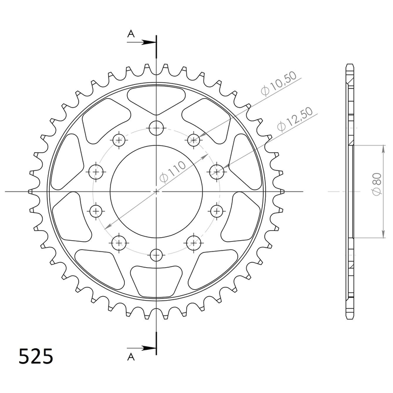 Ketten Rad SUPERSPROX schwarz 42T, 525 Ausverkauf