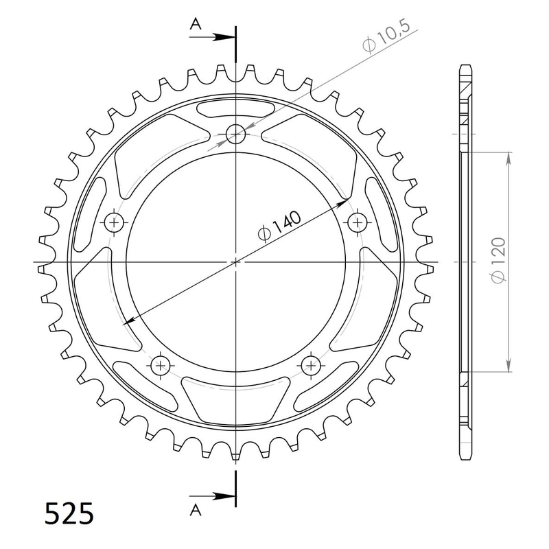 Ketten Rad SUPERSPROX schwarz 41T, 525