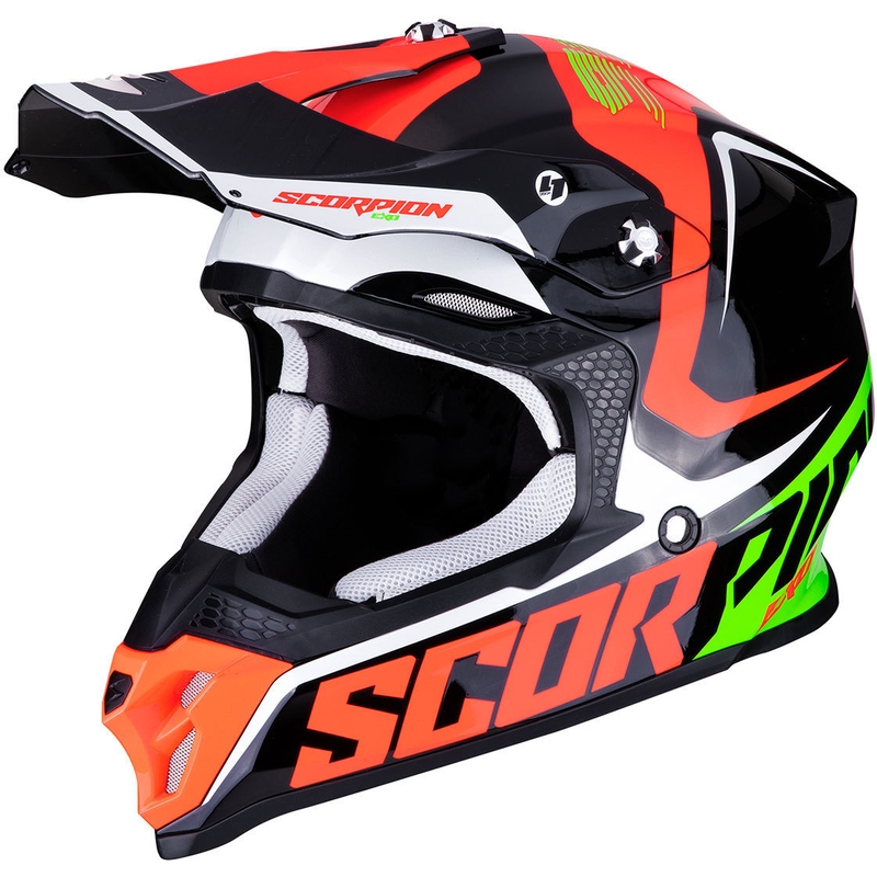 Motocross Helm Scorpion VX-16 Air Ernee schwarz-rot-grün