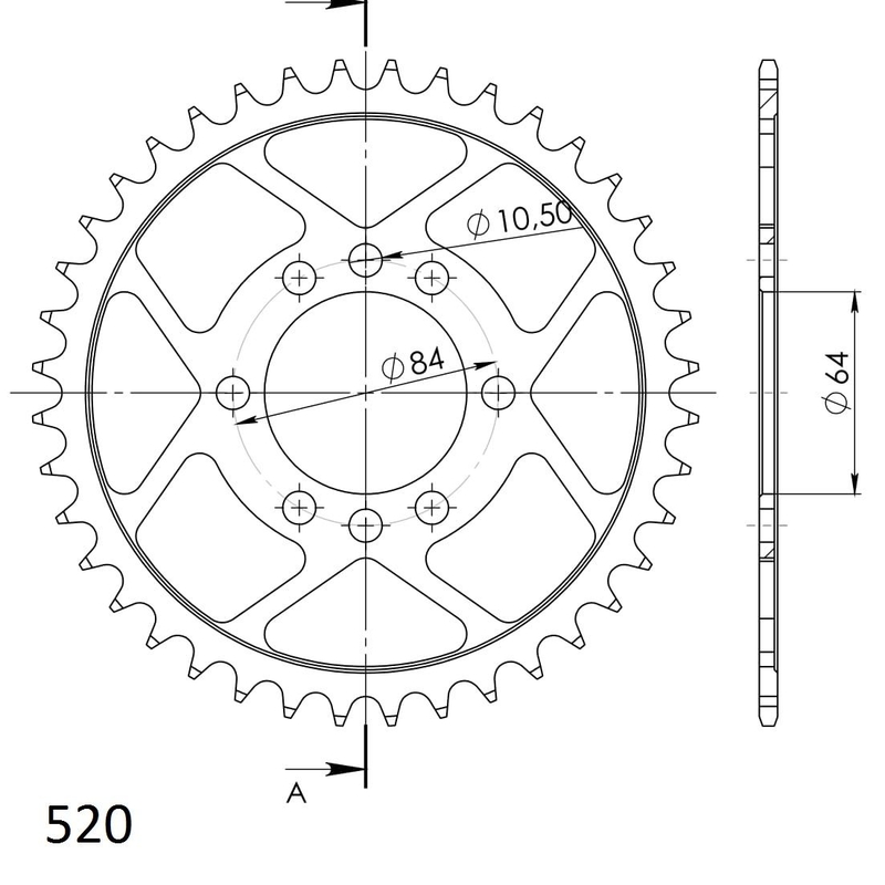 Ketten Rad SUPERSPROX schwarz 40T, 520