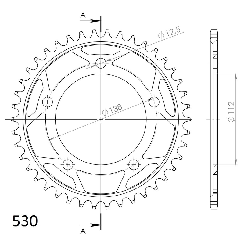 Ketten Rad SUPERSPROX schwarz 42T, 530