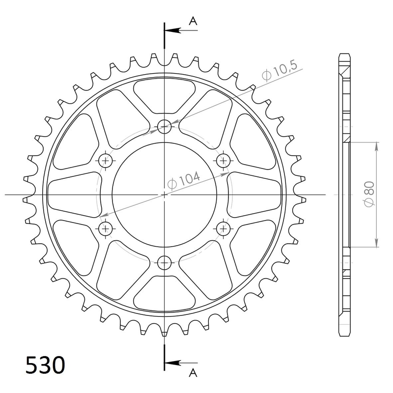 Ketten Rad SUPERSPROX schwarz 41T, 530