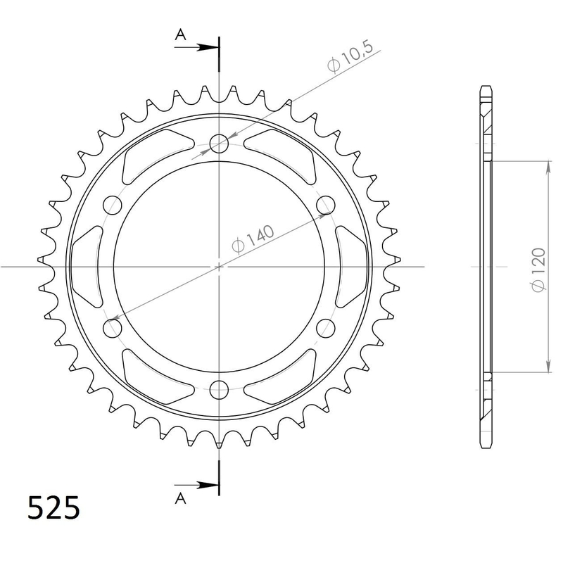 Ketten Rad SUPERSPROX schwarz 39T, 525