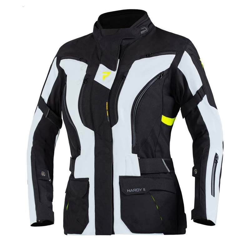 Rebelhorn Hardy II Damen Motorradjacke Grau-Schwarz-Fluo Gelb