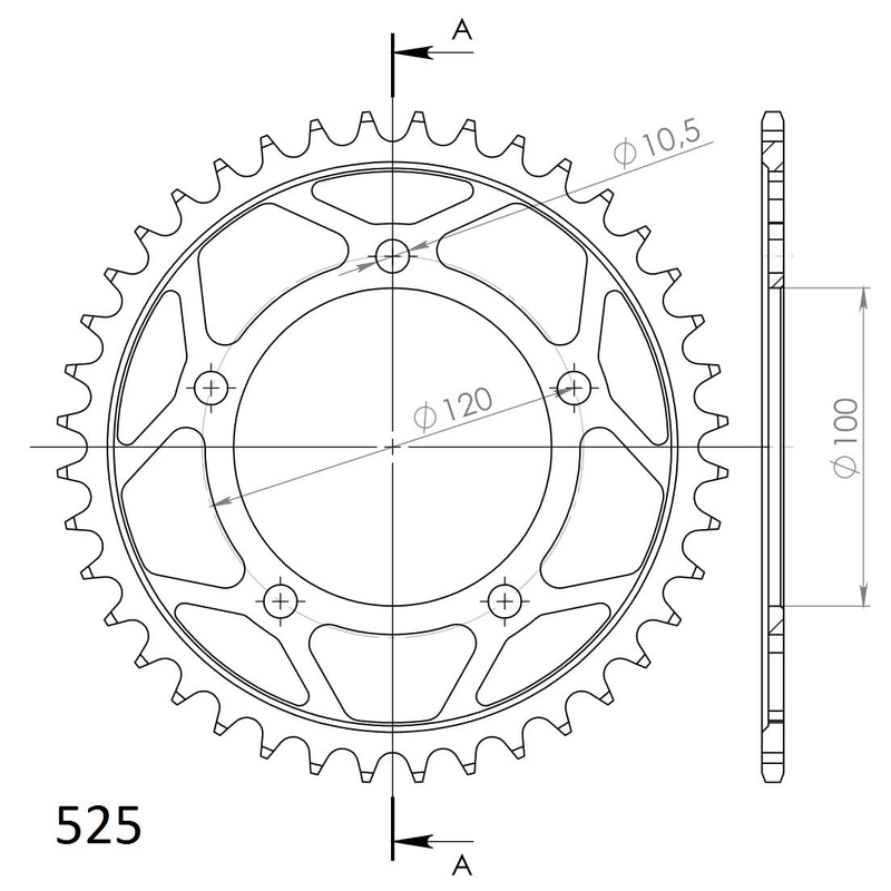 Ketten Rad SUPERSPROX schwarz 40T, 525 Ausverkauf