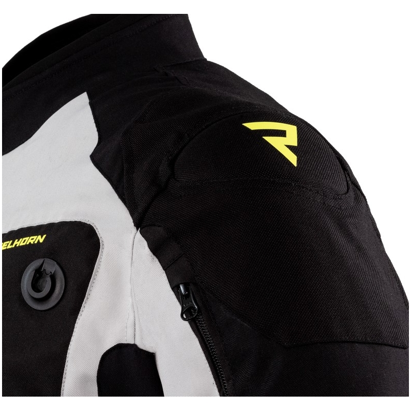 Rebelhorn Borg schwarz-grau-fluorgelbe Motorradjacke Ausverkauf