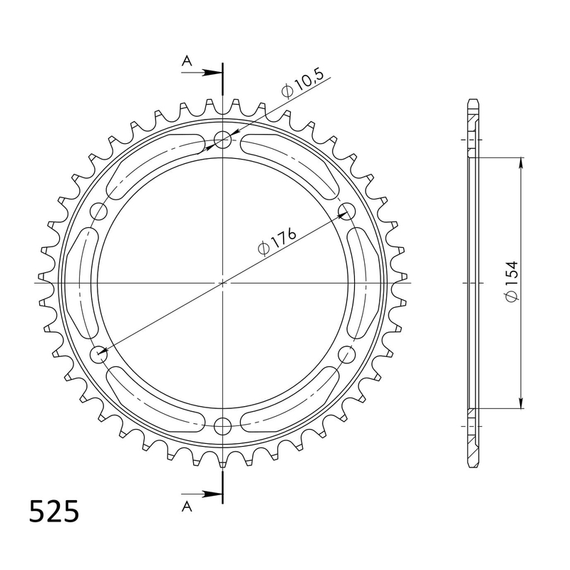 Ketten Rad SUPERSPROX schwarz 43T, 525