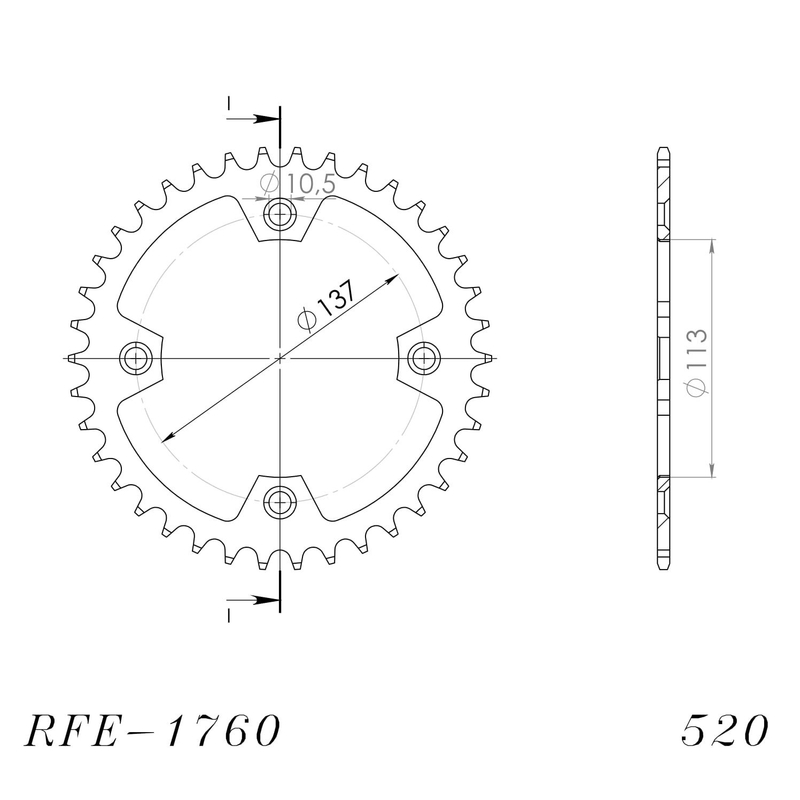 Ketten Rad SUPERSPROX schwarz 40T, 520