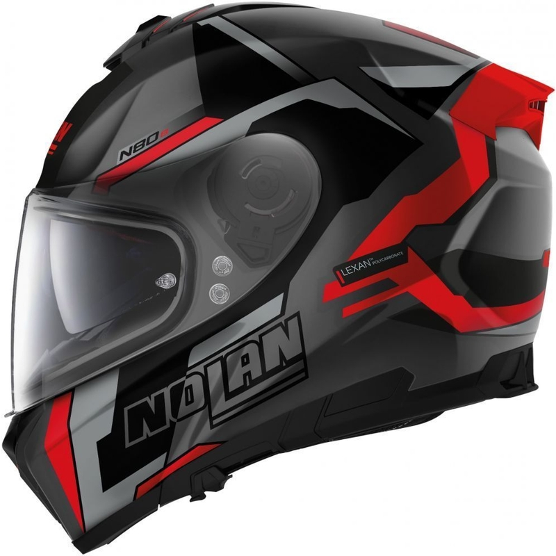 Nolan N80-8 Wanted N-Com Integralhelm Motorrad matt schwarz-rot