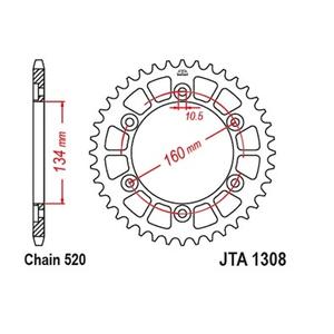 Aluminium-Ketten Rad JT JTA 703-43GLD 43T, 520 golden