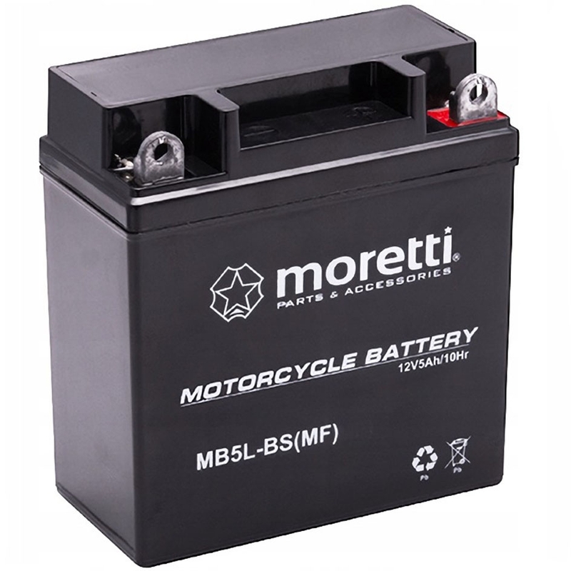 Wartungsfreie Gelbatterie Moretti MB5L-BS, 12V 5Ah ohne Spannungsmesser