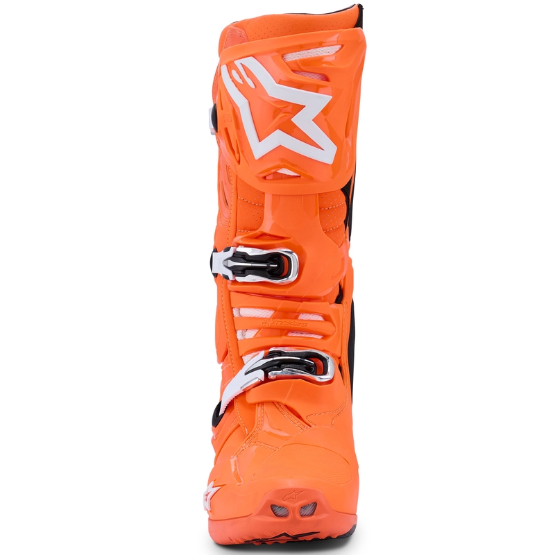 Alpinestars Tech 10 Supervented Motorradstiefel fluo orange-schwarz-weiß
