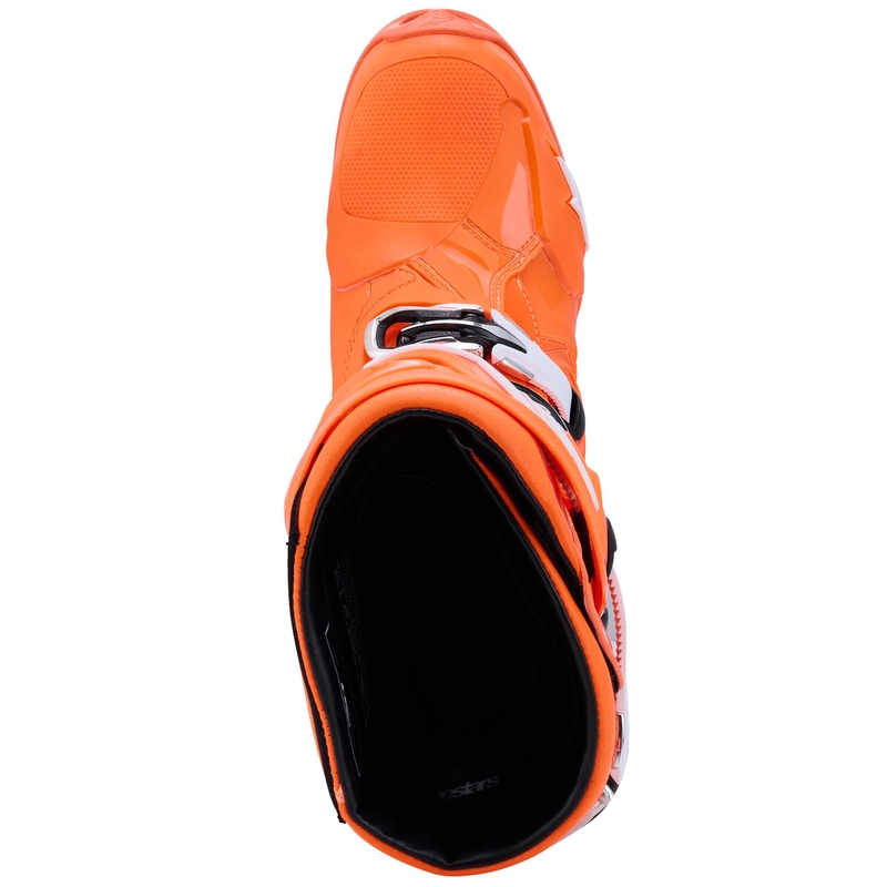 Alpinestars Tech 10 Supervented Motorradstiefel fluo orange-schwarz-weiß