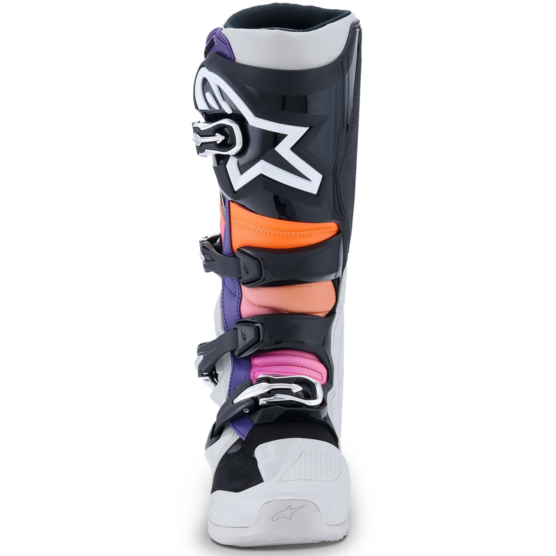 Alpinestars Tech 7 Motorradstiefel Schwarz-Hellgrau-Fluo Orange-Farbverlauf